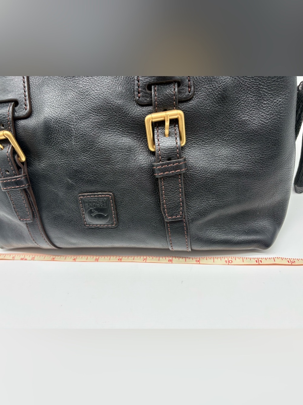 Dooney & Bourke Black Florentine Leather Bristol Satchel - Picture 8 of 8